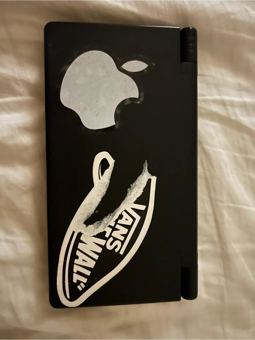 Black Tablet Case with White Sticker Accents